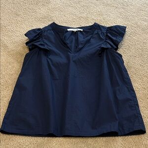 Joe’s adorable navy blue short sleeve ruffle top. NWOT.  Size S
